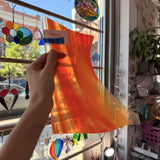 Neon Orange and Clear Vintage Mouthblown AC Fischer
