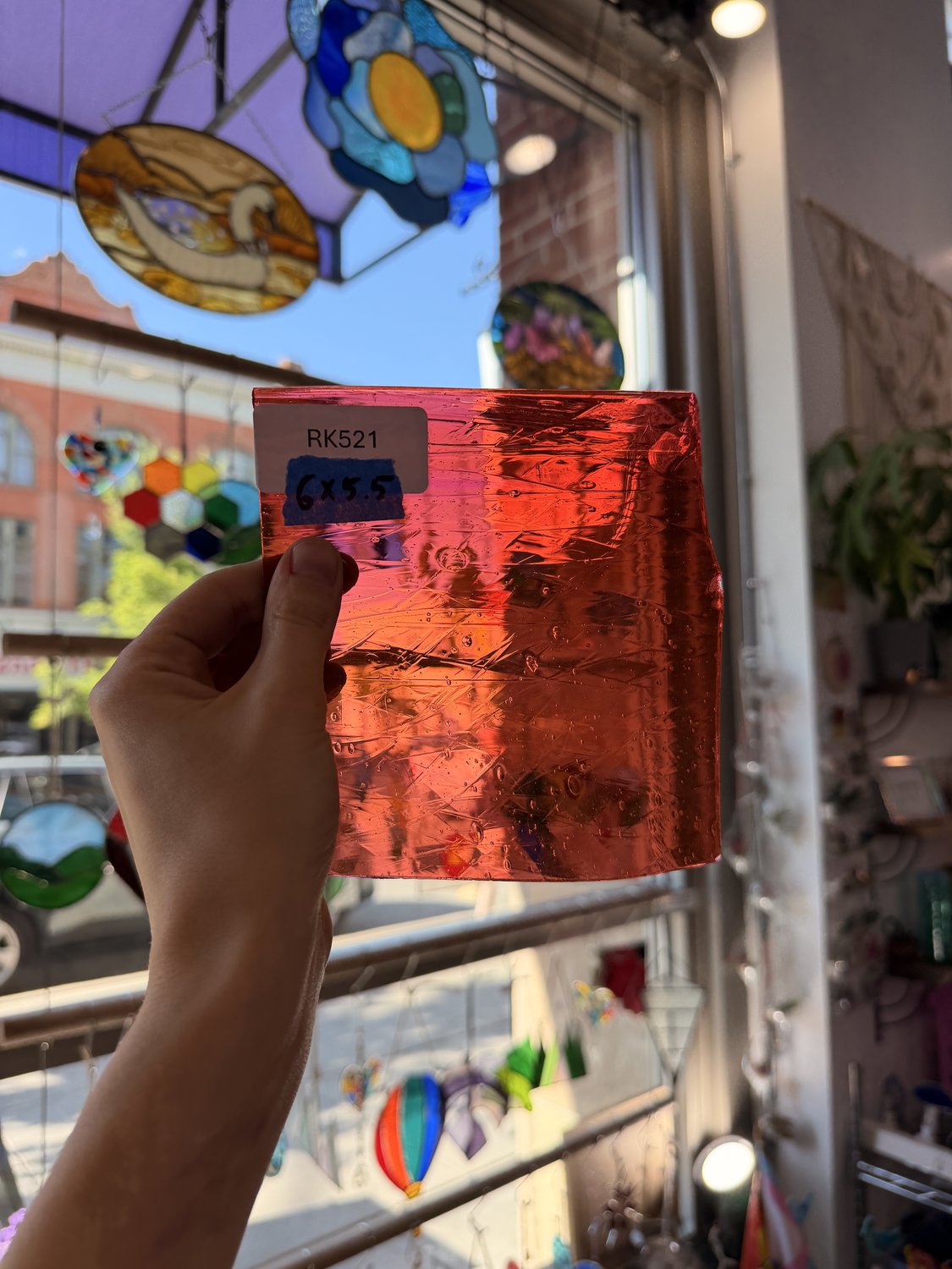 Neon Pink Coral Mouthblown Sheet Glass