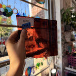Medium Brown Mouthblown Flash (on clear) Sheet Glass