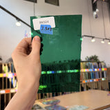 Dark Green Teal Mouthblown Sheet Glass