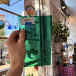 Dark Green Teal Mouthblown Sheet Glass