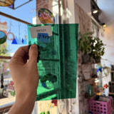 Dark Green Teal Mouthblown Sheet Glass