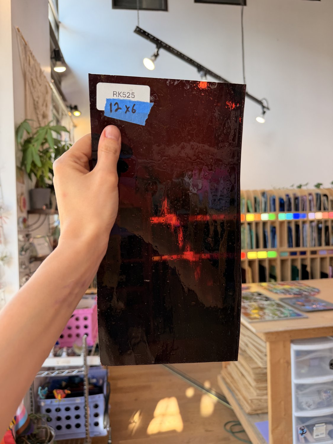 Dark Brown Transparent Mouthblown Lamberts Sheet Glass