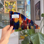 Lamberts Mouthblown S244 Blue Red and Silenium Yellow Sheet Glass Lamberts Glass