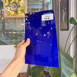 Lamberts Mouth Blown Blue & Opaque White on Clear Flash Glass S55
