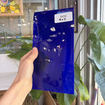 Lamberts Mouth Blown Blue & Opaque White on Clear Flash Glass S55
