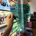 Light Teal Mouthblown Desag Sheet Glass