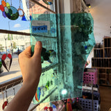 Light Teal Mouthblown Desag Sheet Glass