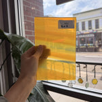 Yellow Clear Wispy S29 Mouth Blown Lamberts Flash Sheet Glass Lamberts Glass