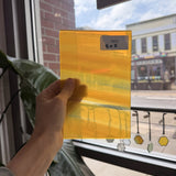 Yellow Clear Wispy S29 Mouth Blown Lamberts Flash Sheet Glass Lamberts Glass