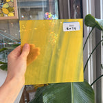 Yellow Clear Wispy S29 Mouth Blown Lamberts Flash Sheet Glass Lamberts Glass 8x7.5in (LA-32107565)