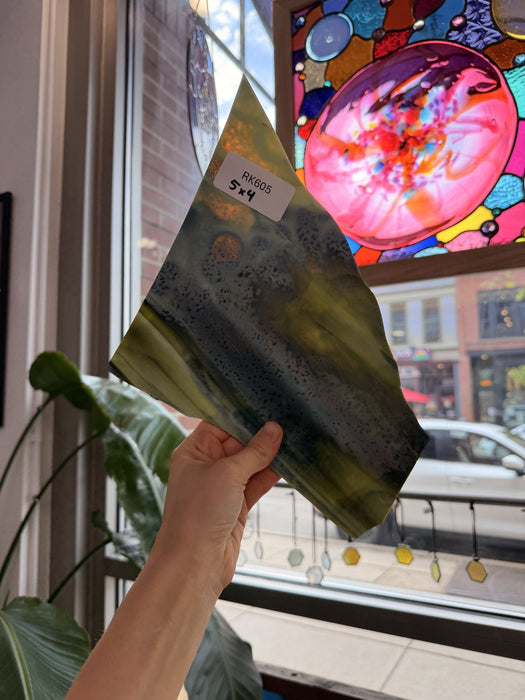Sage Green Mottled Sheet Glass Colorado Glassworks