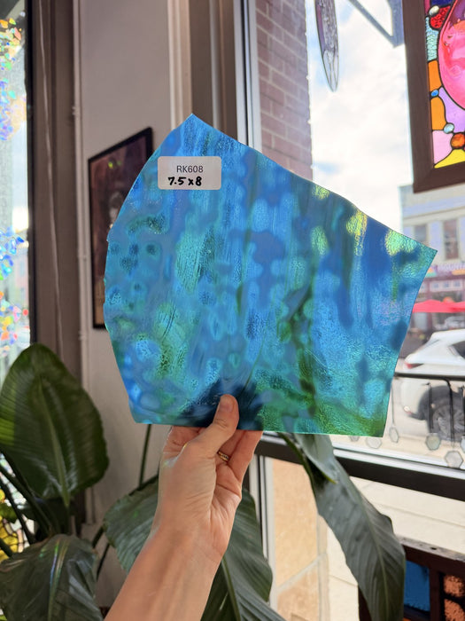 Blue Green Mottled Sheet Glass Colorado Glassworks