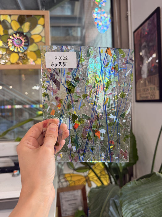 Bullseye Multicolor Confetti and Stringer Glass 90 COE Fusible Sheet Glass Bullseye Glass Default Title