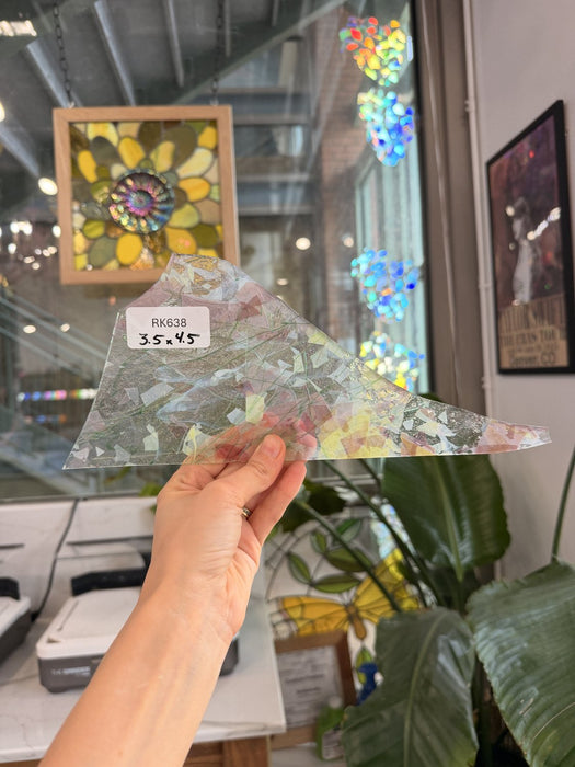 Pastel Frature and Stringer and White Sheet Glass Colorado Glassworks RK638 (4.5x3.5in)