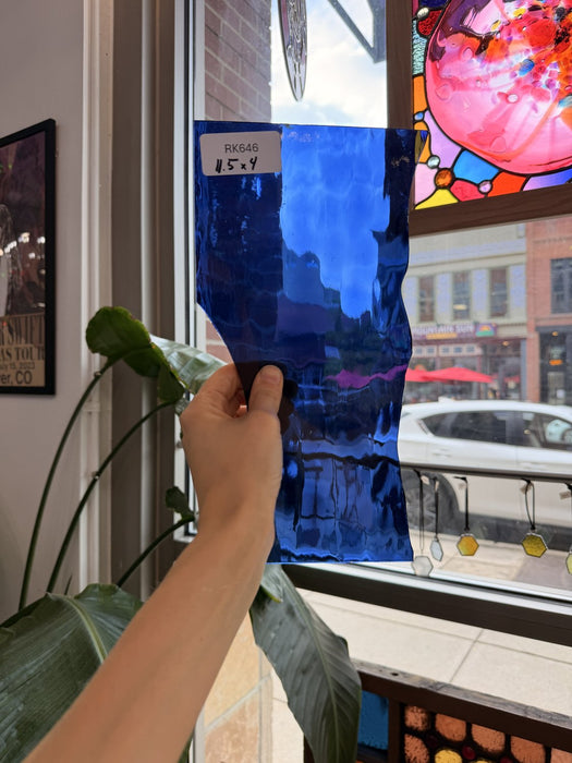 Medium Blue Oceanside Waterglass Fusible 96 COE Fusible Sheet Glass Oceanside Glass