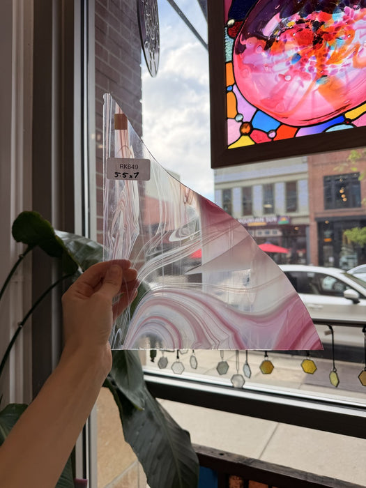 Pink White Mixed Vintage Baroque Sheet Glass Colorado Glassworks