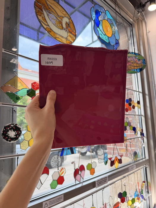 Midnight Plum Opal Bullseye Fusible 90 COE Fusible Sheet Glass Bullseye Glass