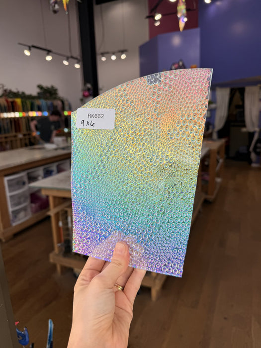 Rainbow Dichroic Croco Sheet Glass Colorado Glassworks RK662 (9x6in)