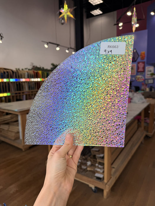 Rainbow Dichroic Confetti Sheet Glass Colorado Glassworks RK663 (9x9in)