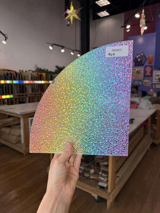 Rainbow Dichroic Confetti Sheet Glass Colorado Glassworks RK665 (9x9in)