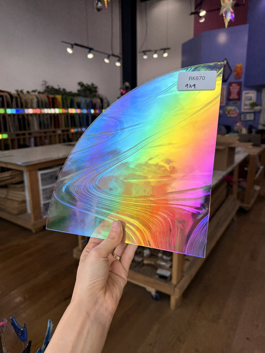 Rainbow Baroque Oceanside Fusible 96 COE Fusible Sheet Glass Oceanside Glass