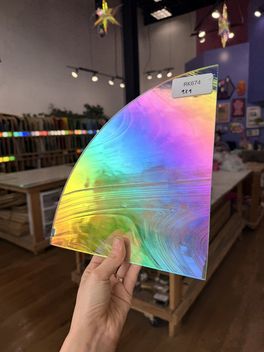 Rainbow Baroque Oceanside Fusible 96 COE Fusible Sheet Glass Oceanside Glass RK674 (9x9in)