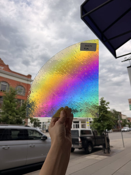Rainbow Raindrop Oceanside Fusible 96 COE Fusible Sheet Glass Oceanside Glass
