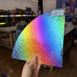 Rainbow Raindrop Oceanside Fusible 96 COE Fusible Sheet Glass Oceanside Glass RK678 (9x9in)