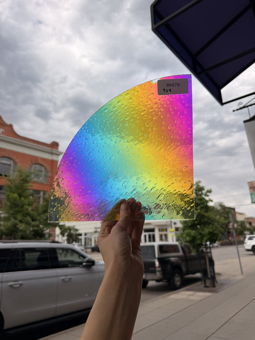 Rainbow Raindrop Oceanside Fusible 96 COE Fusible Sheet Glass Oceanside Glass