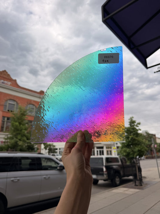 Rainbow Raindrop Oceanside Fusible 96 COE Fusible Sheet Glass Oceanside Glass