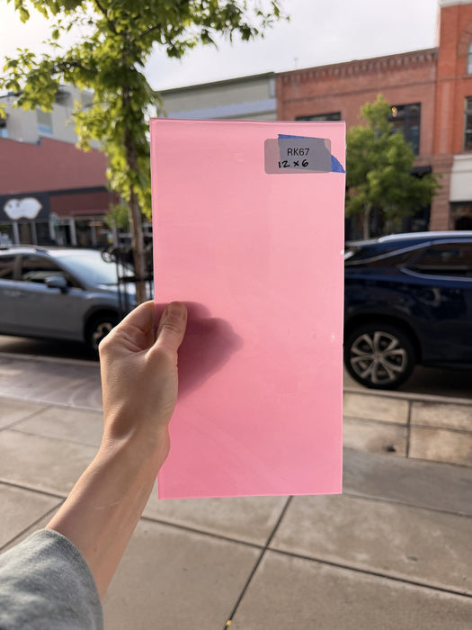 Hot Pink Opal on Clear Lamberts Flash Glass Sheet Glass Lamberts Glass