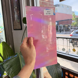 Hot Pink Opal on Clear Lamberts Flash Glass