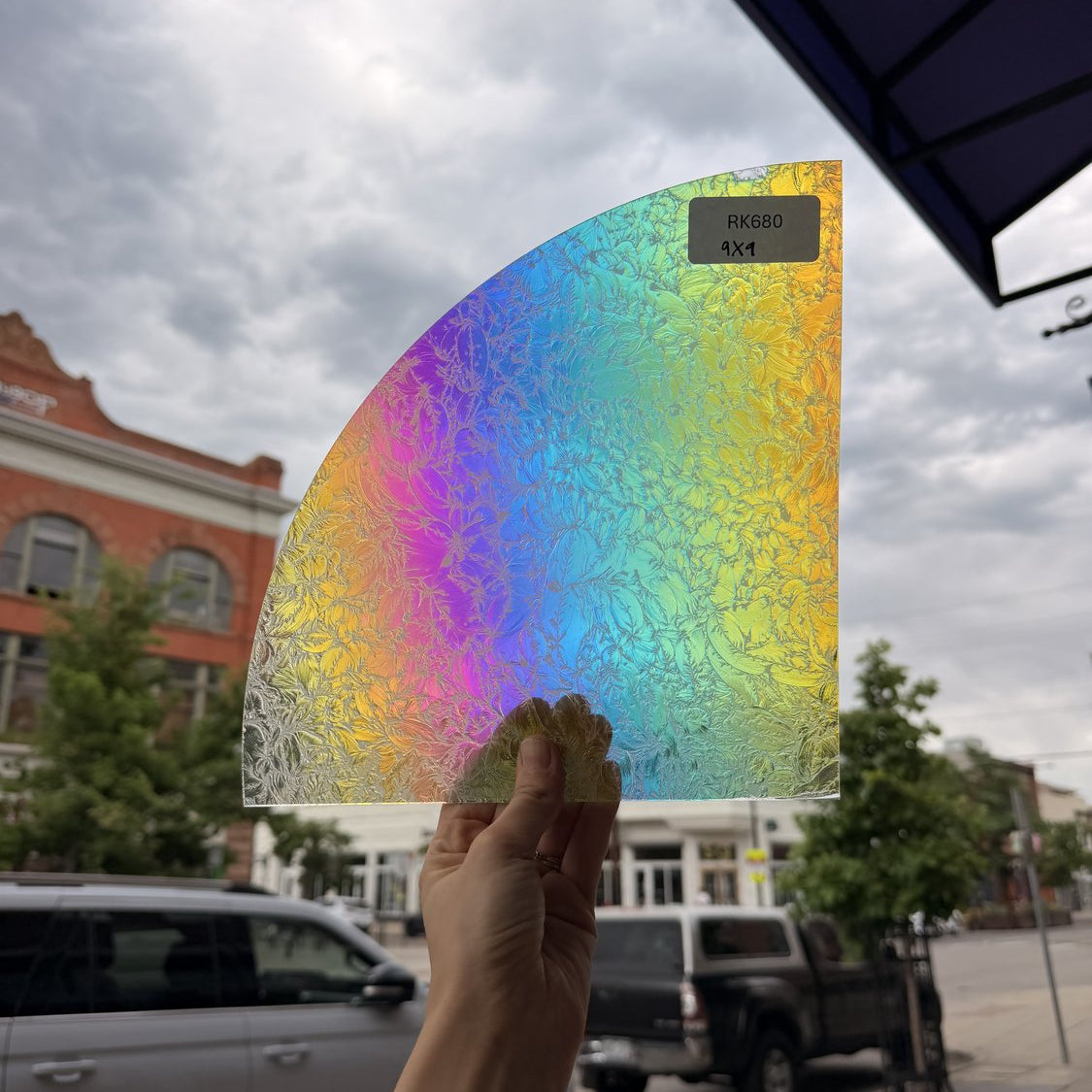 Rainbow Dichroic Glue Chip Sheet Glass Colorado Glassworks