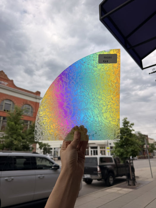 Rainbow Dichroic Glue Chip Sheet Glass Colorado Glassworks