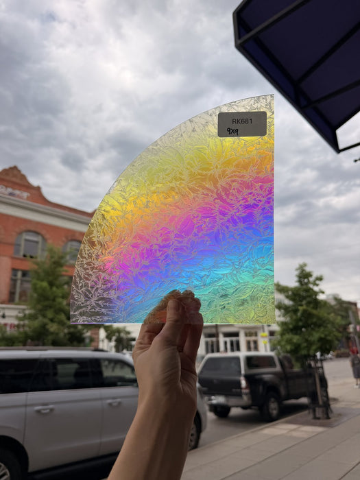 Rainbow Dichroic Glue Chip Sheet Glass Colorado Glassworks