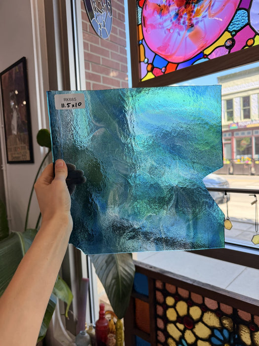 Blue Mixed Pastel Wispy Sheet Glass Colorado Glassworks