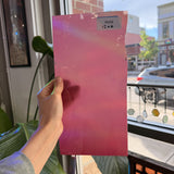 Hot Pink Opal on Clear Lamberts Flash Glass
