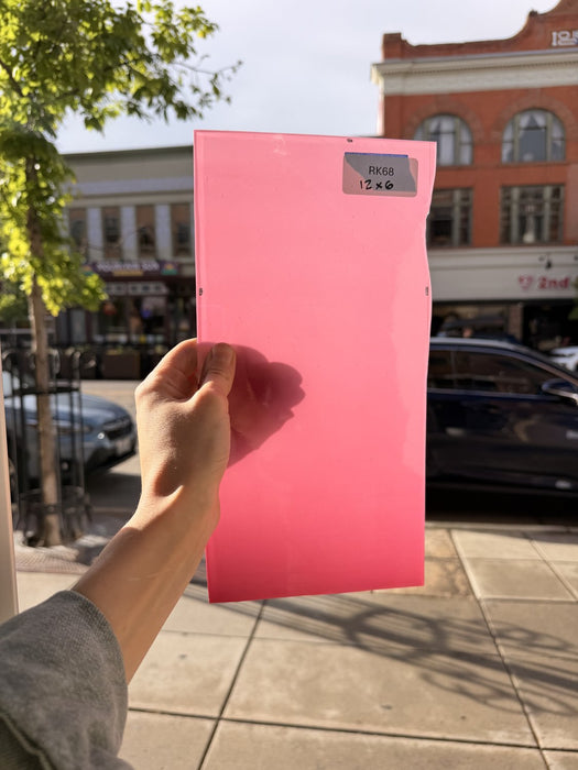 Hot Pink Opal on Clear Lamberts Flash Glass Sheet Glass Lamberts Glass