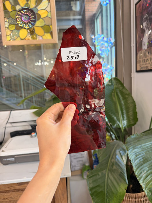Vibrant Red Mouthblown - Flashed Red on Clear Sheet Glass Mouth Blown Glass Default Title
