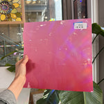 Hot Pink Opal on Clear Lamberts Flash Glass