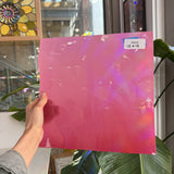 Hot Pink Opal on Clear Lamberts Flash Glass
