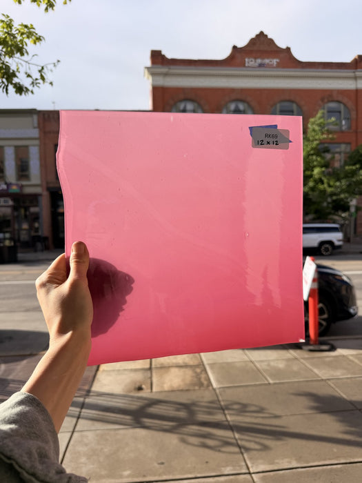 Hot Pink Opal on Clear Lamberts Flash Glass Sheet Glass Lamberts Glass