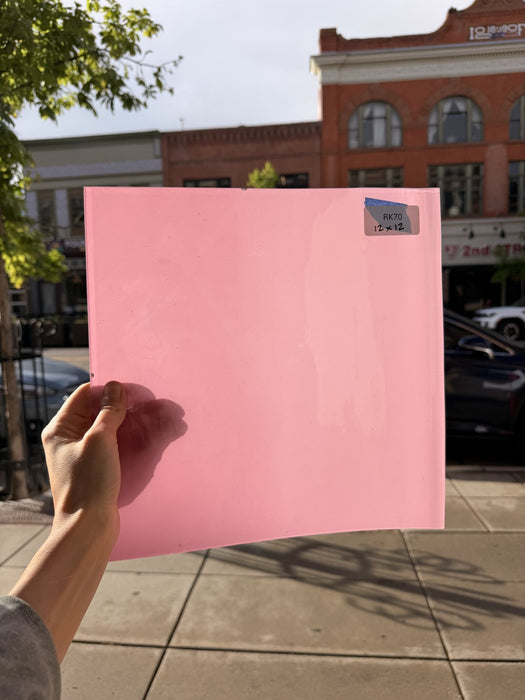 Hot Pink Opal on Clear Lamberts Flash Glass Sheet Glass Lamberts Glass
