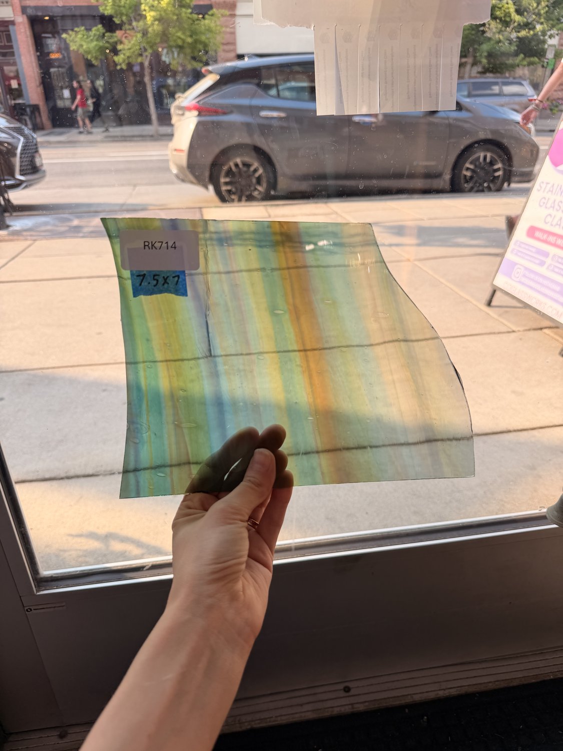 Green Blue Rainbow Mouthblown Lamberts – RK714