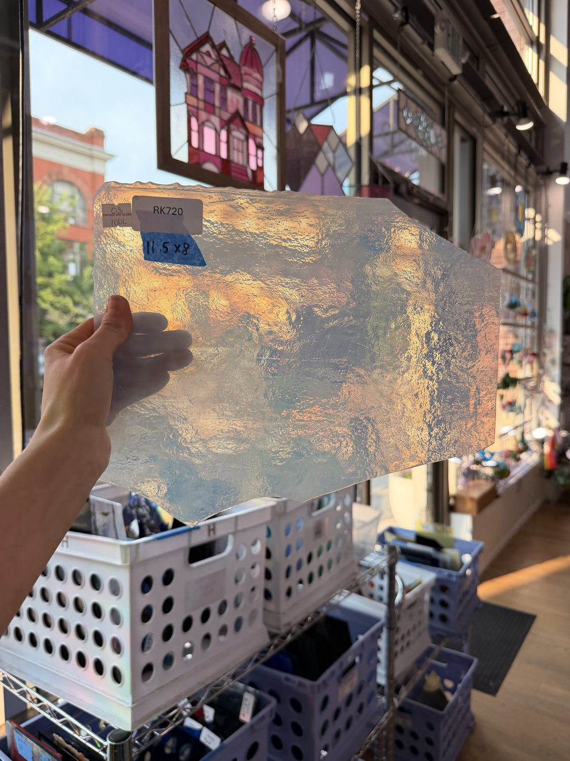 Clear Milky Vintage Chicago Art Glass – RK720