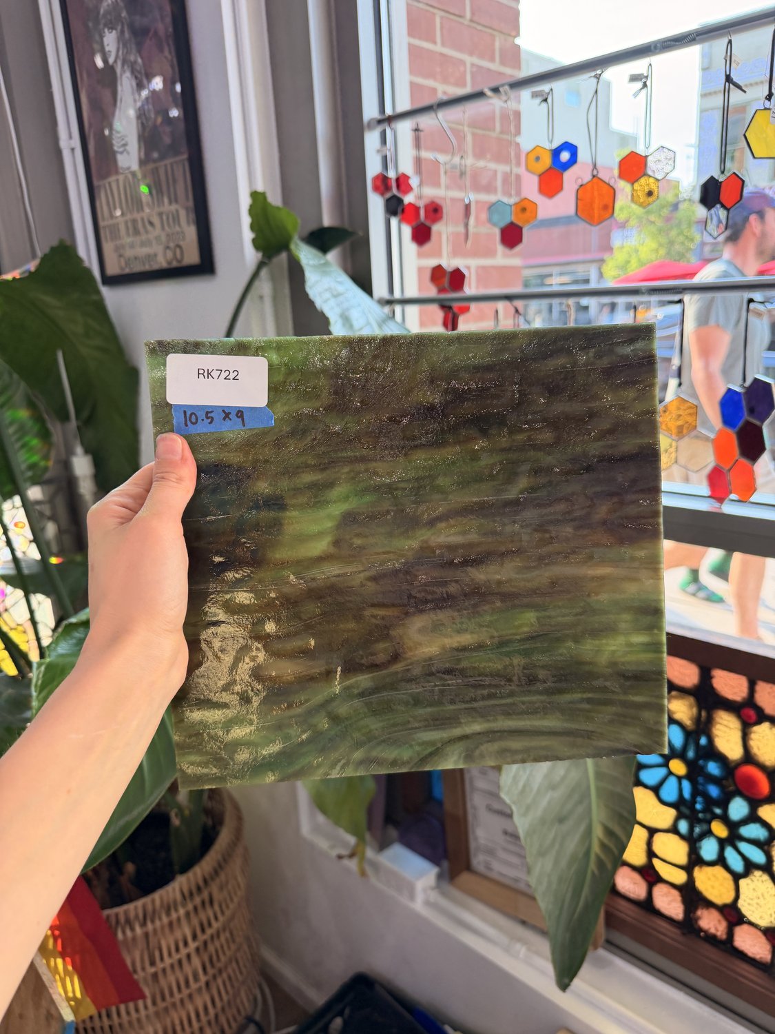 Dark Green Brown Textured