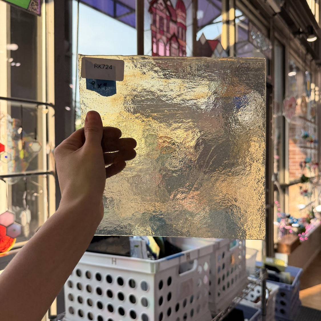 Clear Milky Chicago Art Glass Vintage Rare Sheet Glass