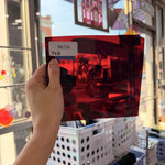 Red St Just Flash (on clear) Mouth Blown – RK739