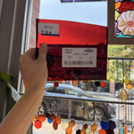 Red St Just Flash (on clear) Mouth Blown – RK741